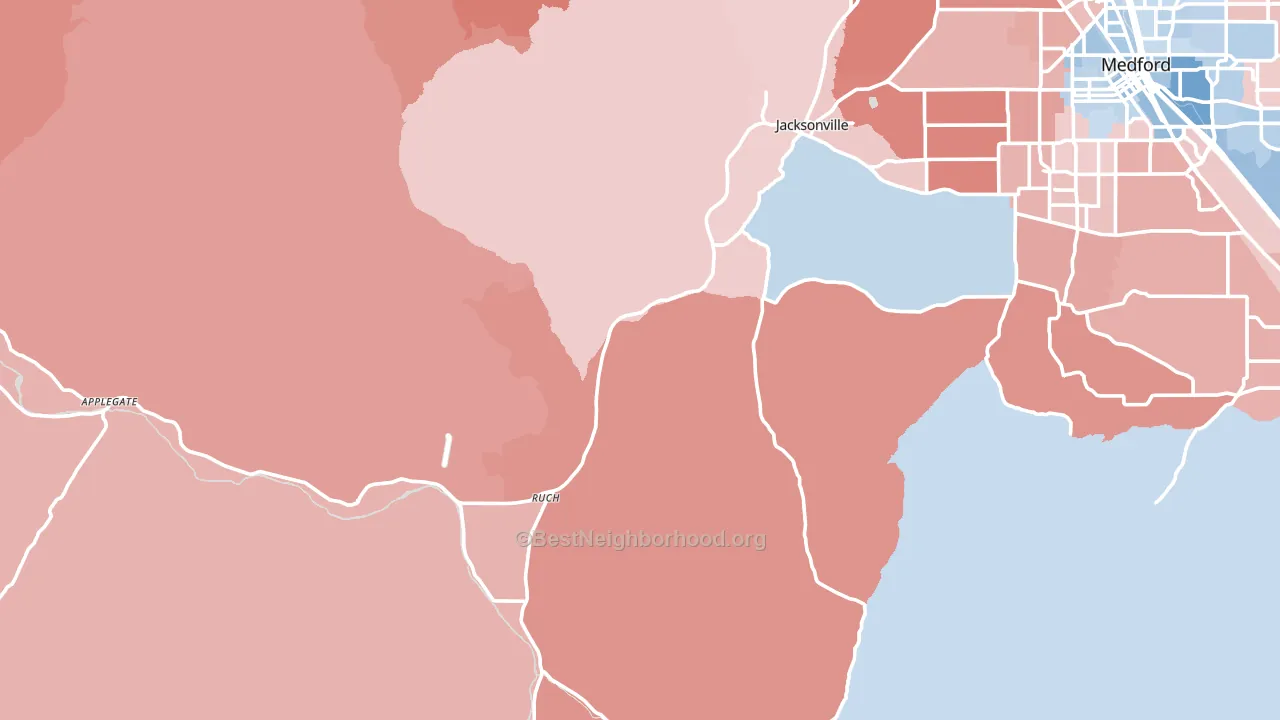 97530, OR block-group political-lean map