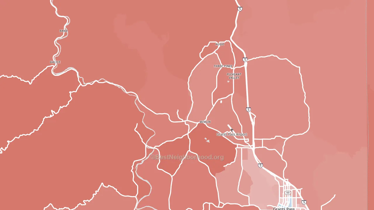 97532, OR block-group political-lean map