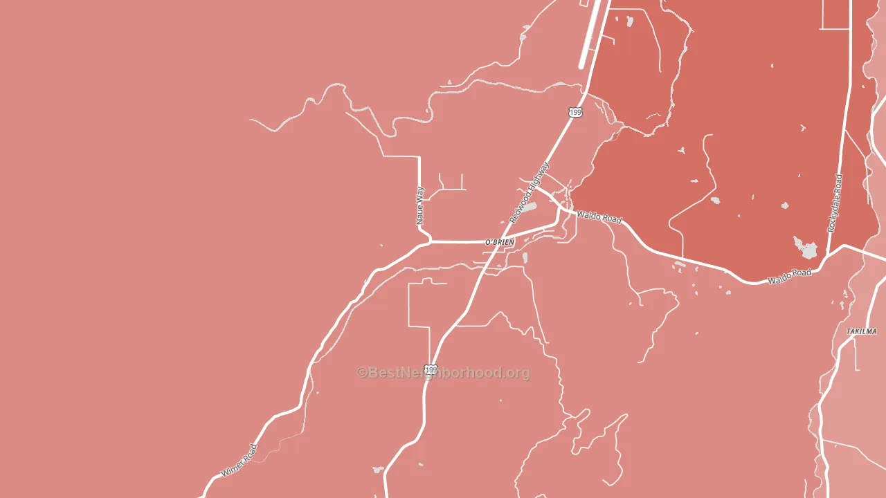 97534, OR block-group political-lean map