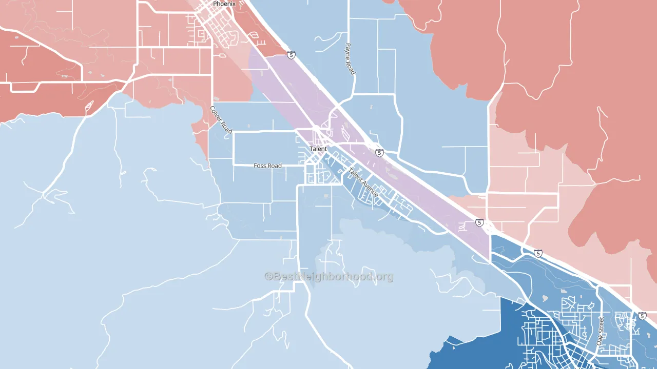97540, OR block-group political-lean map