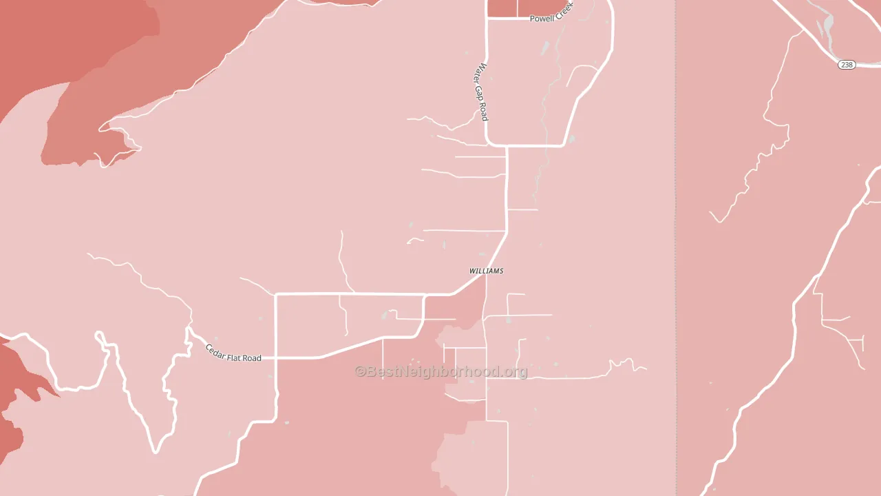 97544, OR block-group political-lean map