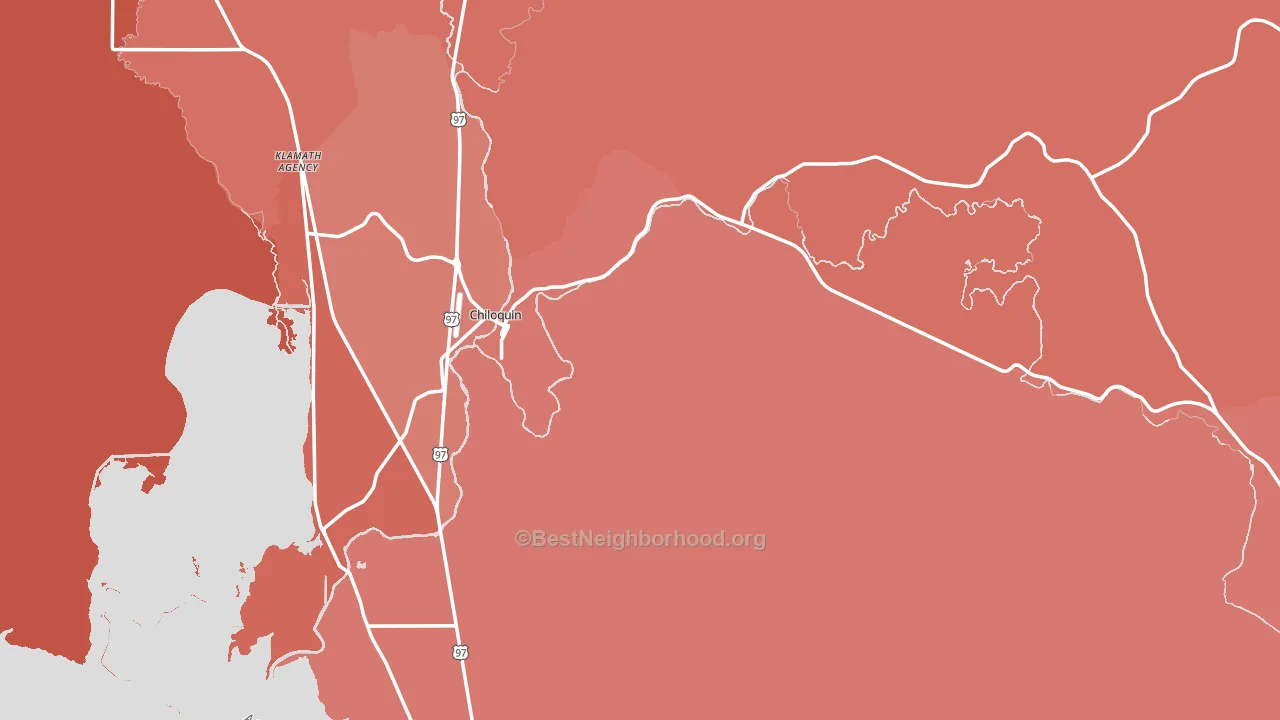 97624, OR block-group political-lean map