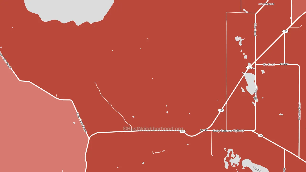 97625, OR block-group political-lean map