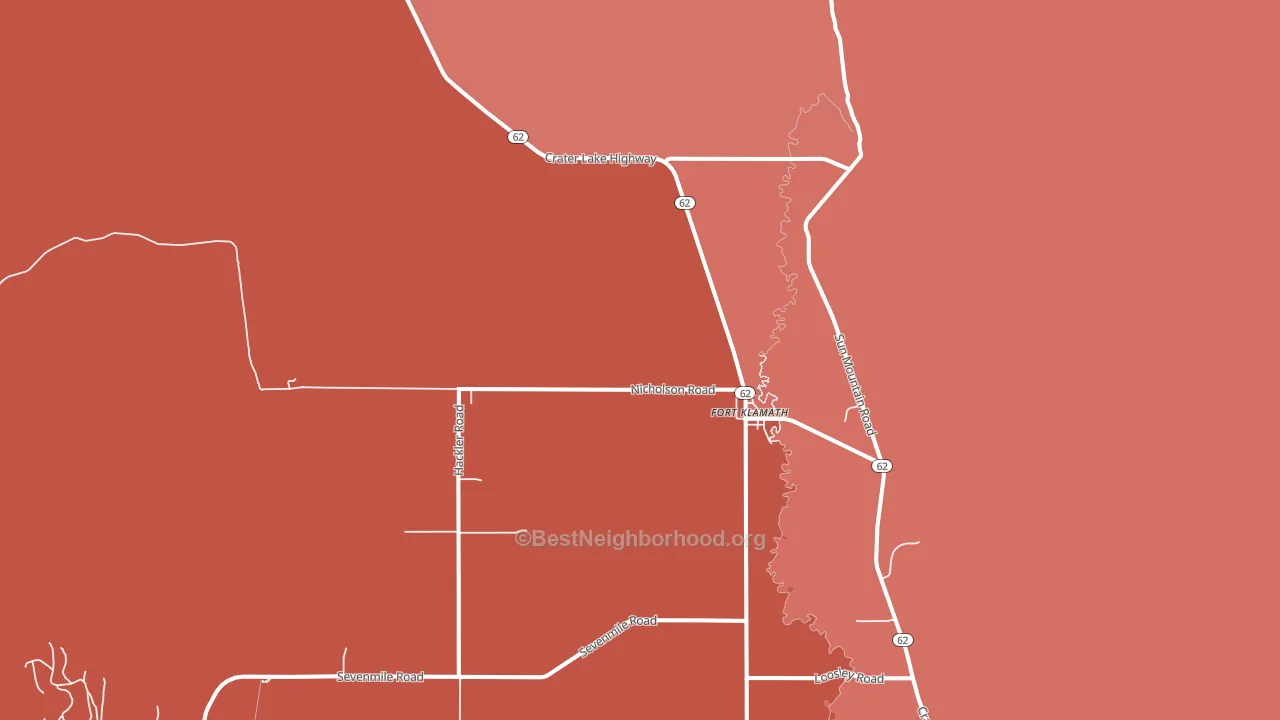 97626, OR block-group political-lean map