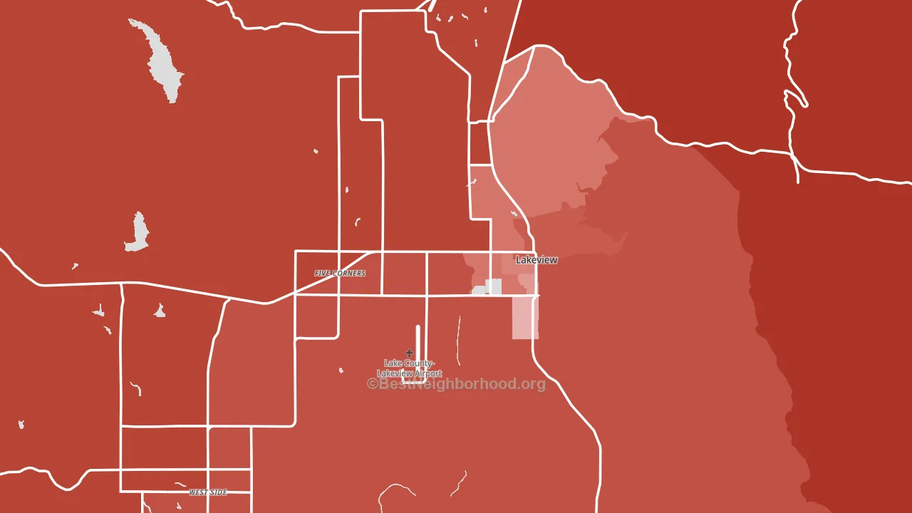 97630, OR block-group political-lean map