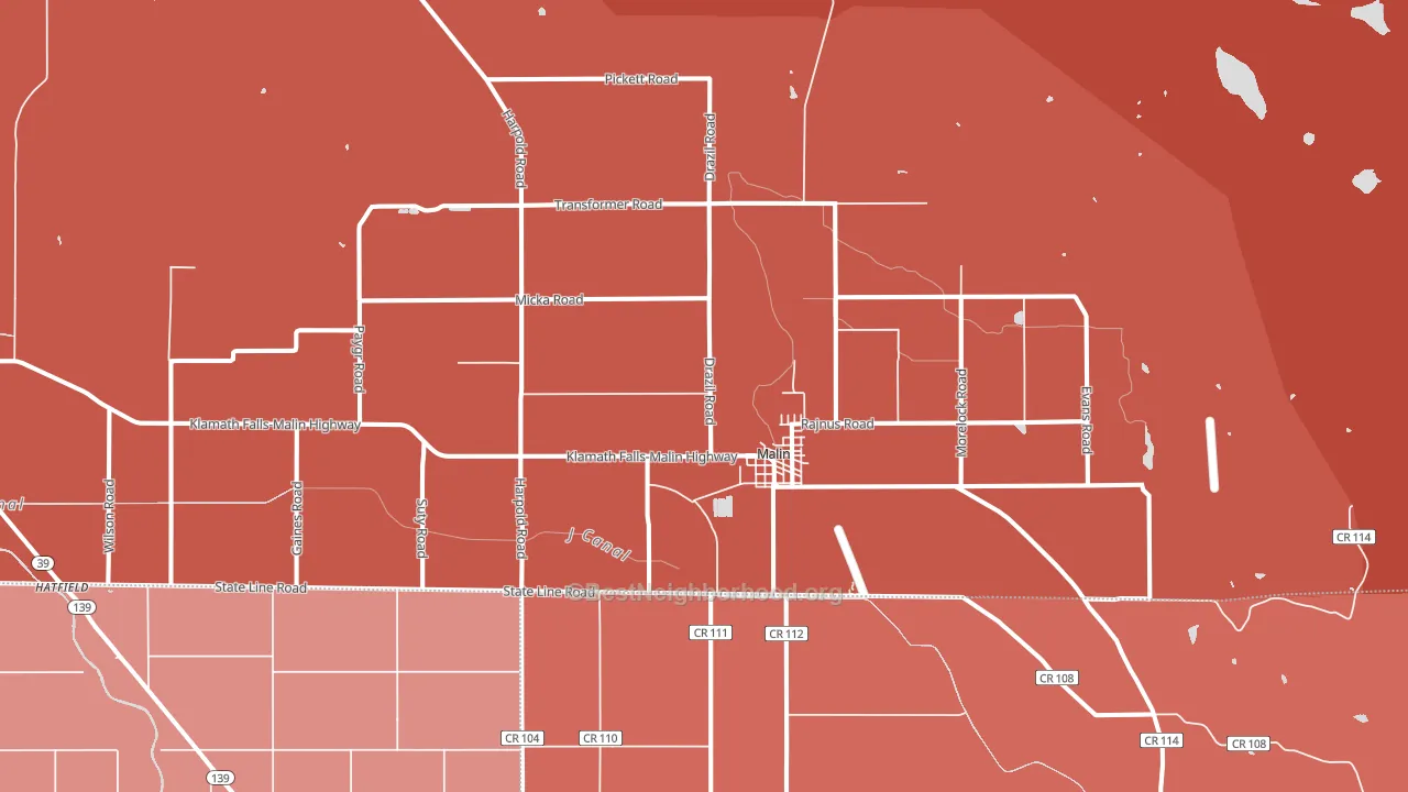 97632, OR block-group political-lean map