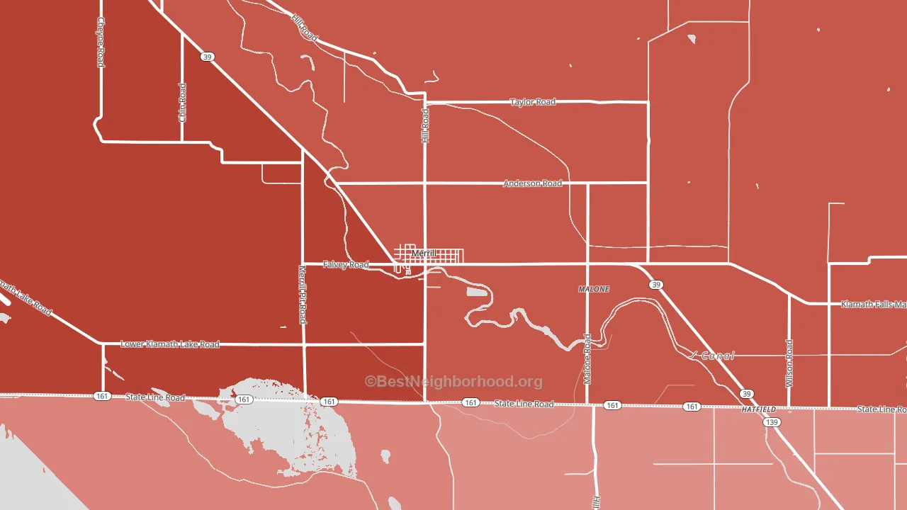 97633, OR block-group political-lean map