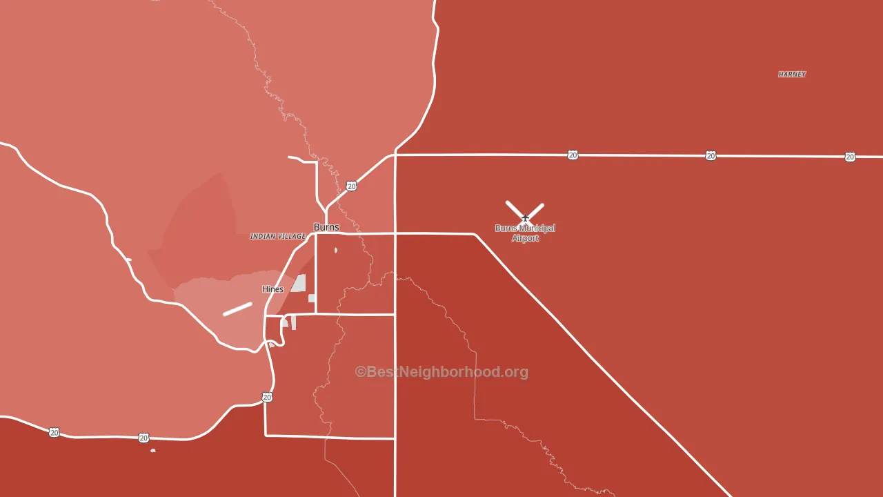 97720, OR block-group political-lean map