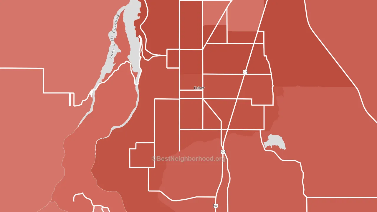 97734, OR block-group political-lean map
