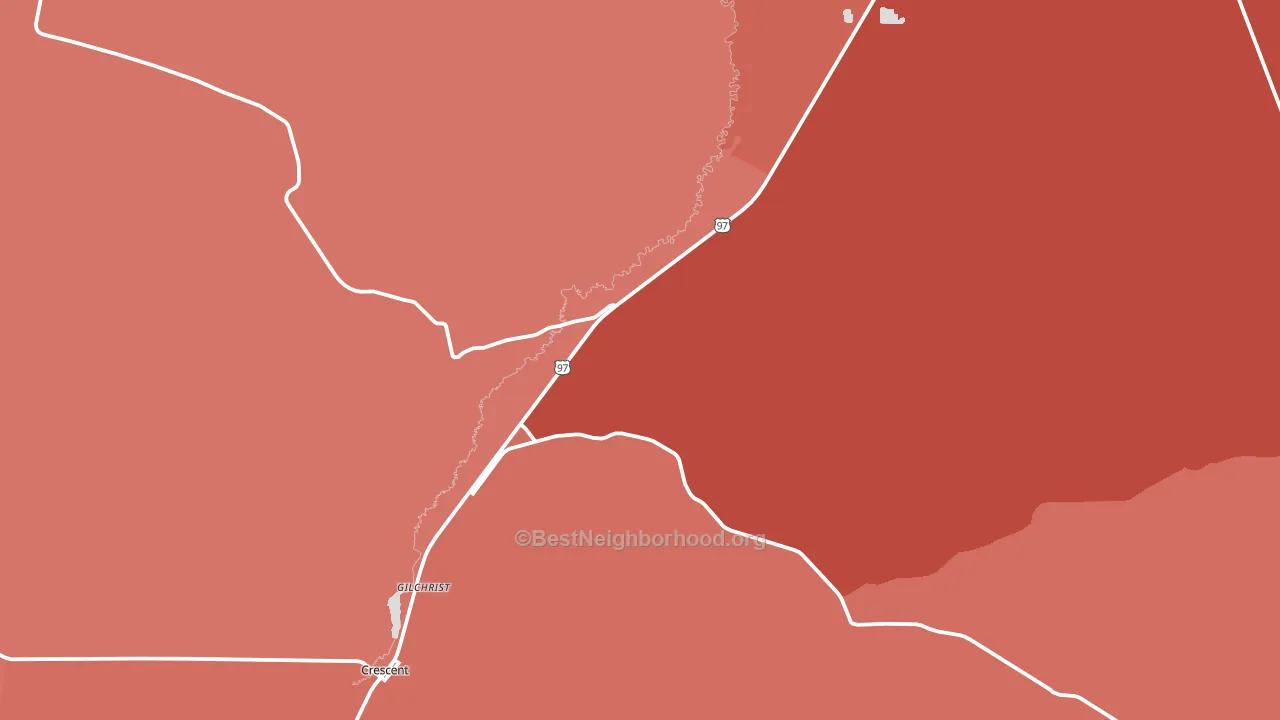 97737, OR block-group political-lean map
