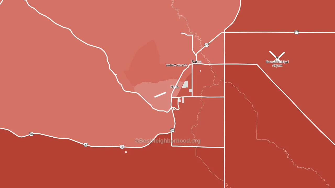 97738, OR block-group political-lean map