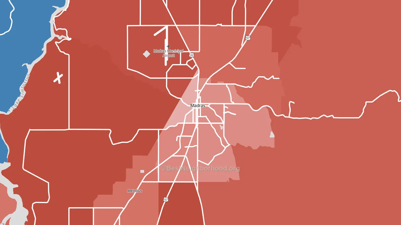 97741, OR block-group political-lean map