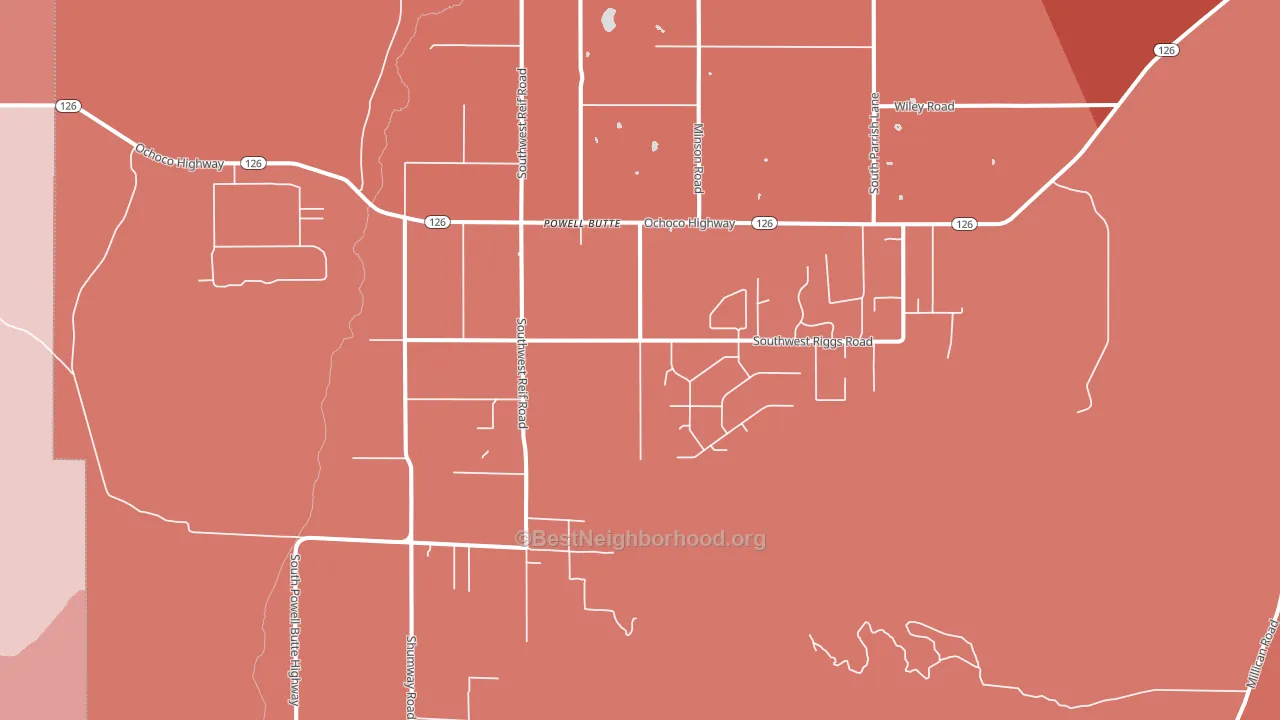 97753, OR block-group political-lean map