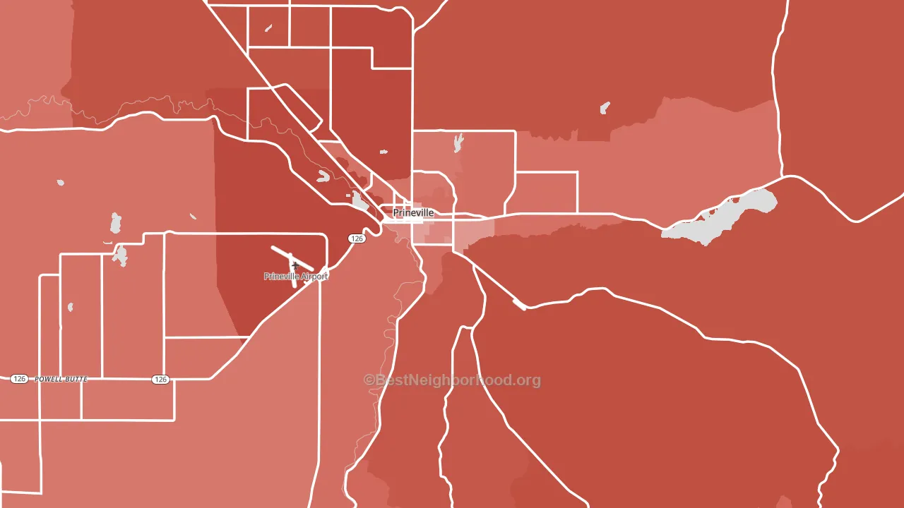 97754, OR block-group political-lean map