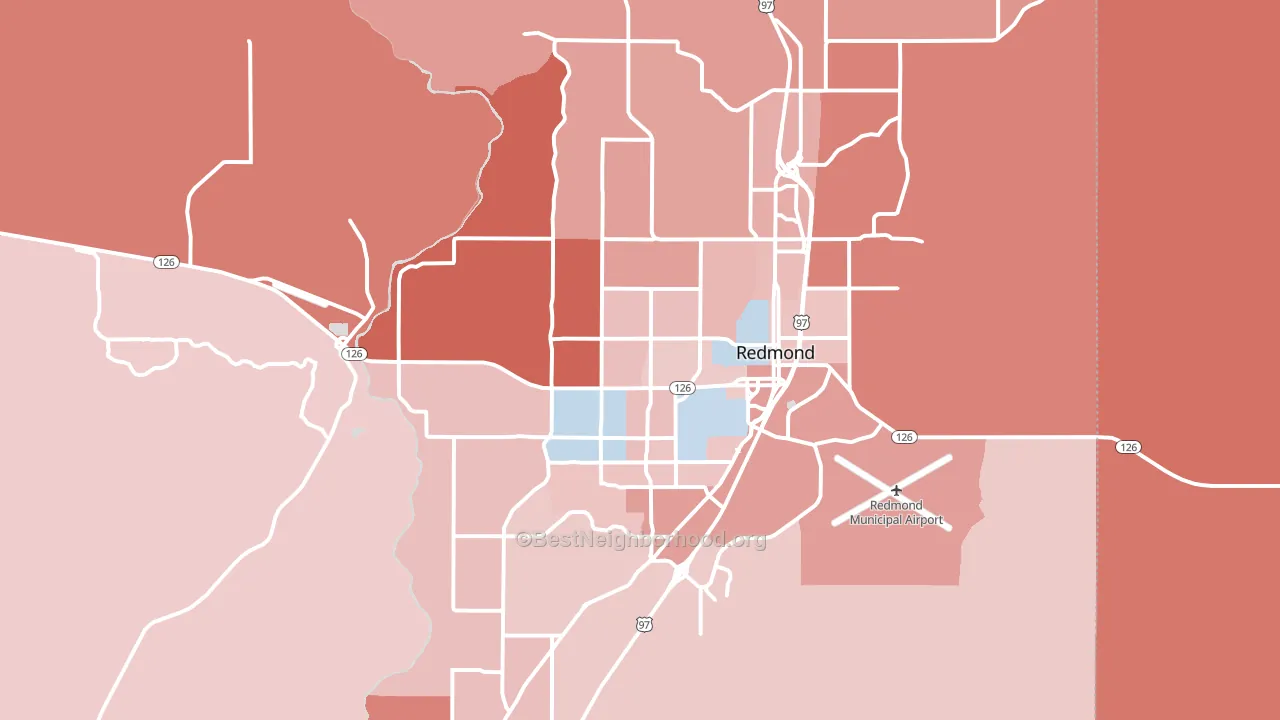 97756, OR block-group political-lean map