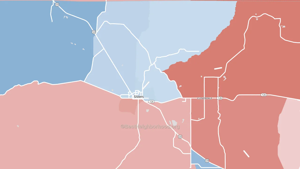 97759, OR block-group political-lean map