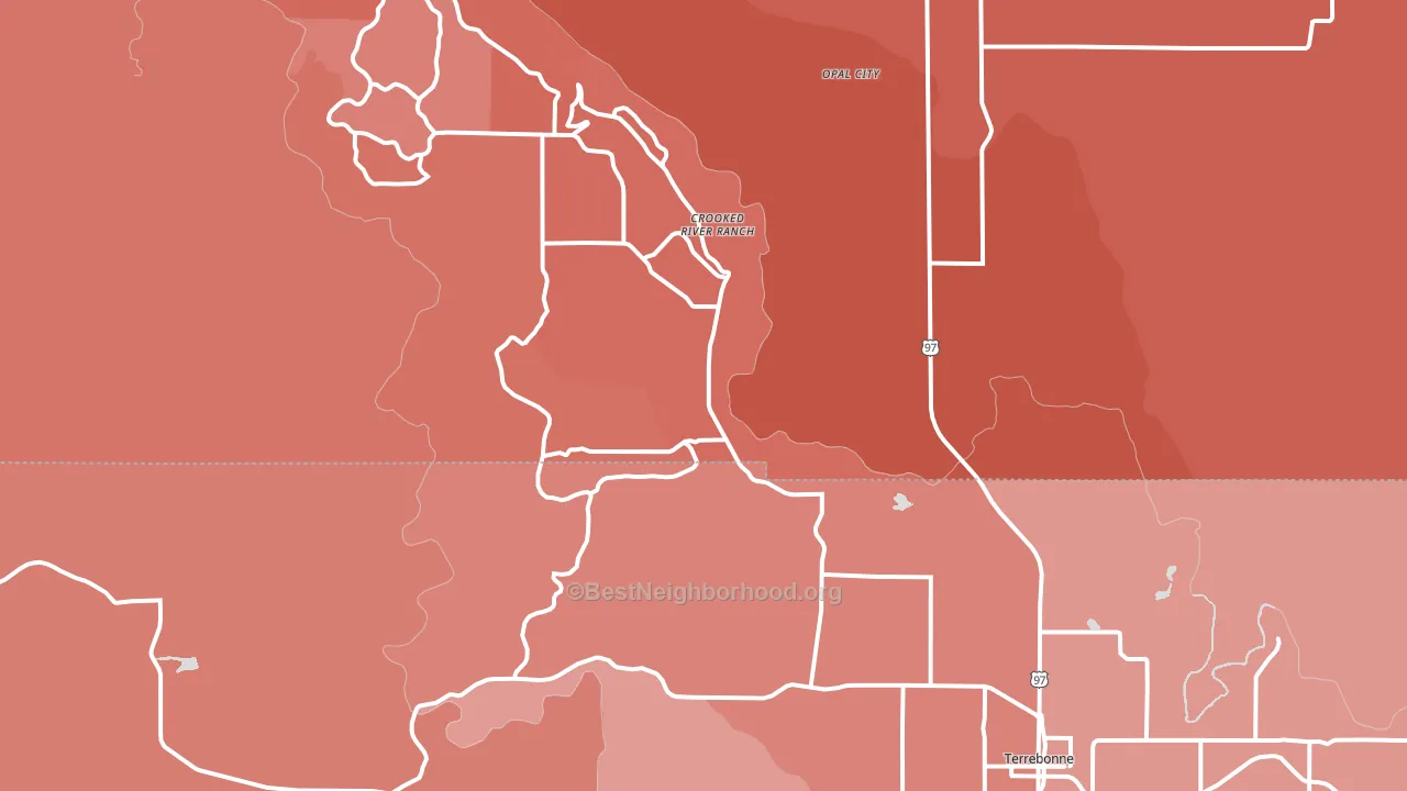 97760, OR block-group political-lean map