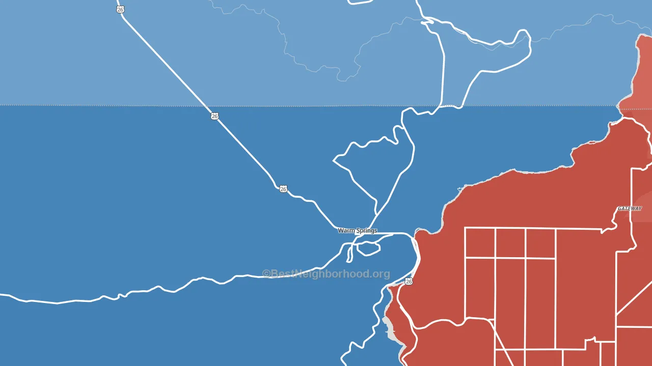 97761, OR block-group political-lean map