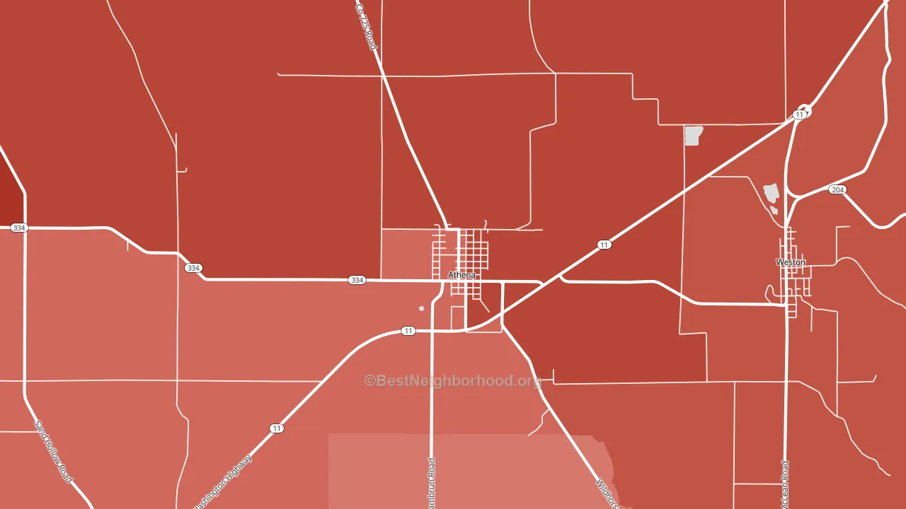 97813, OR block-group political-lean map