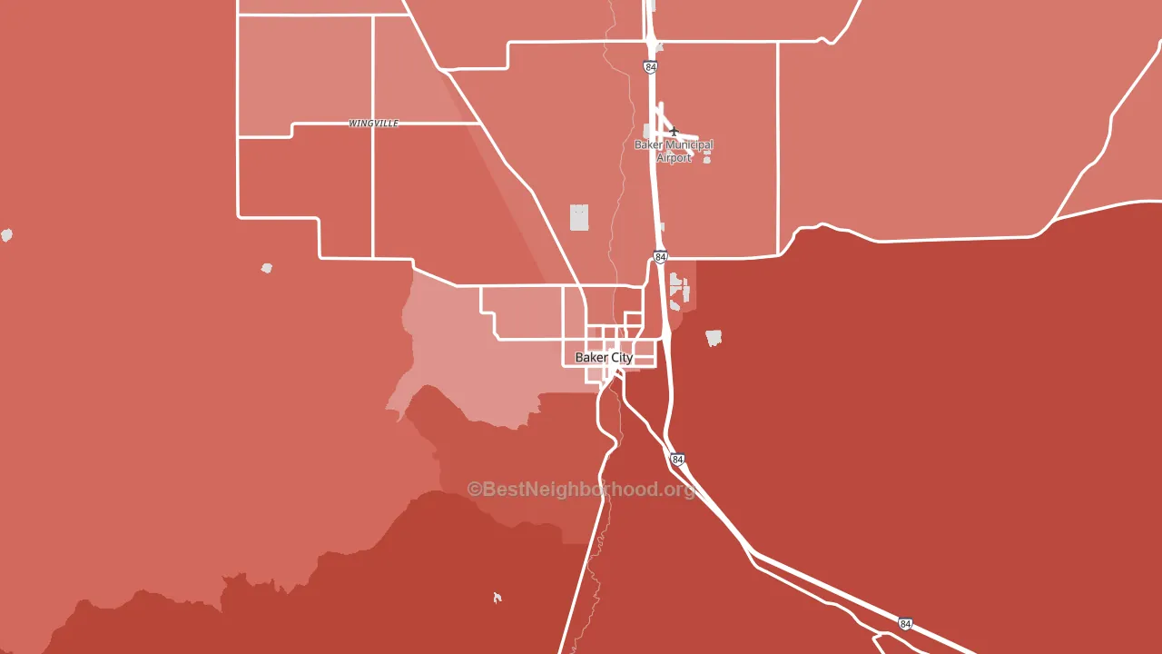 97814, OR block-group political-lean map