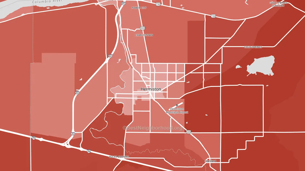 97838, OR block-group political-lean map