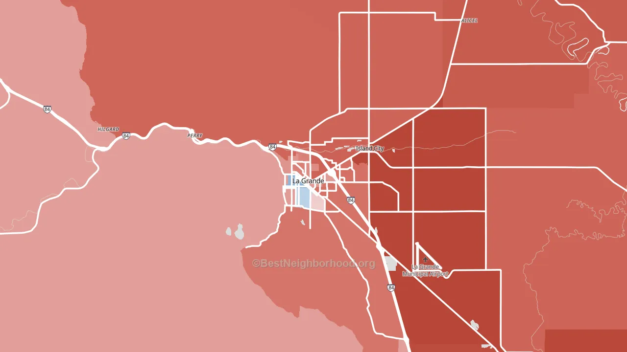 97850, OR block-group political-lean map