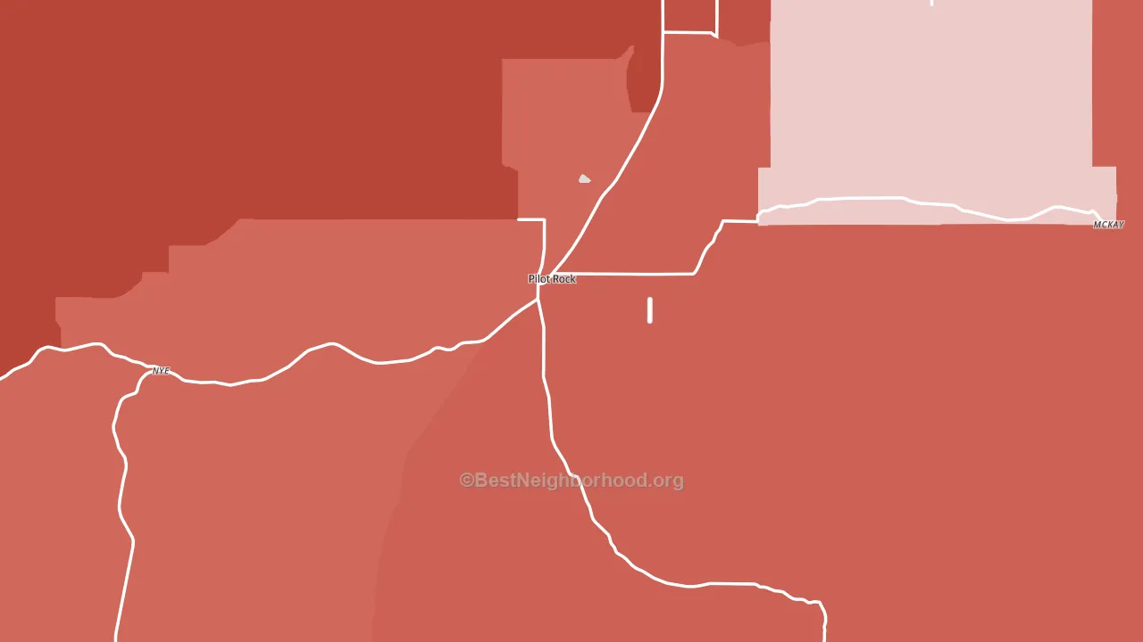 97868, OR block-group political-lean map