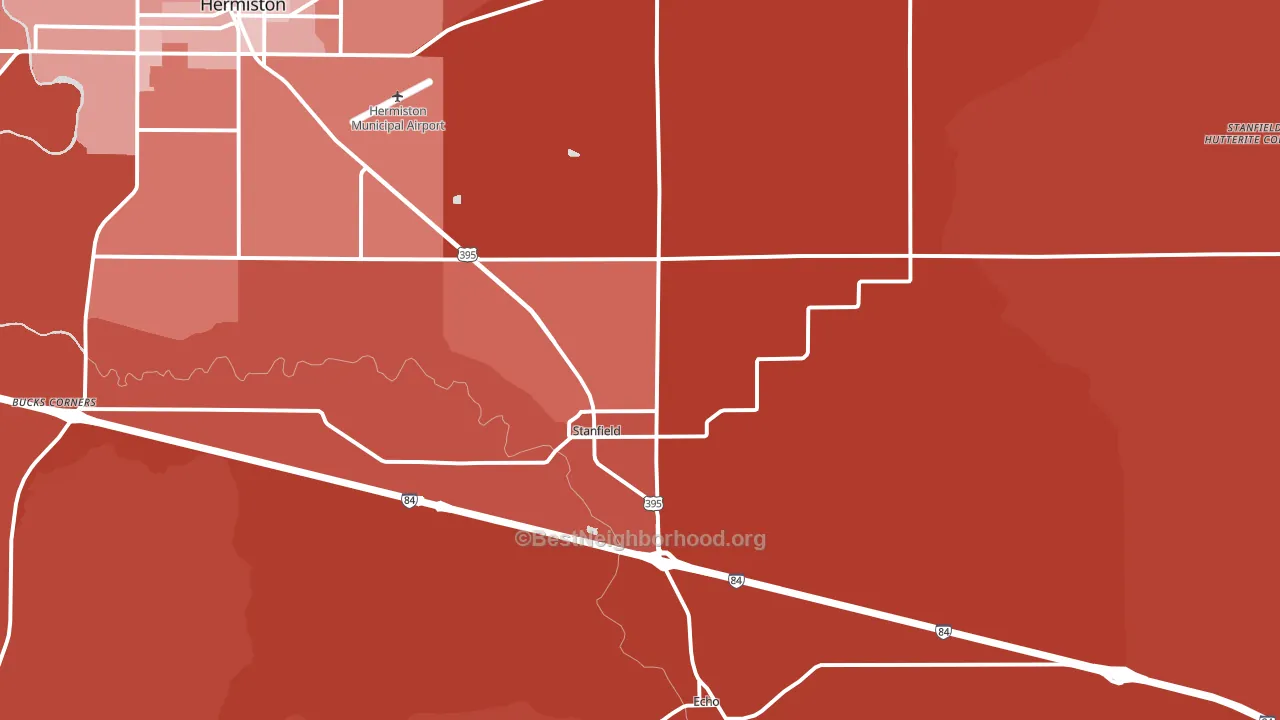 97875, OR block-group political-lean map