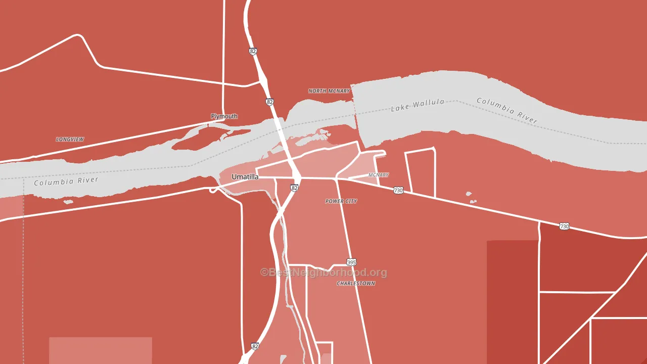 97882, OR block-group political-lean map