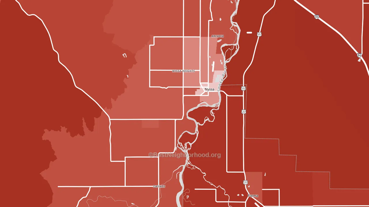 97913, OR block-group political-lean map