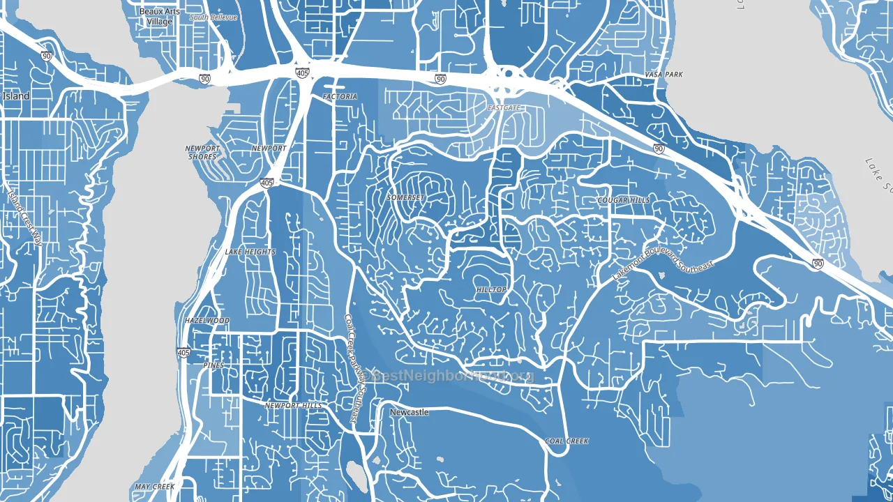 98006, WA block-group political-lean map