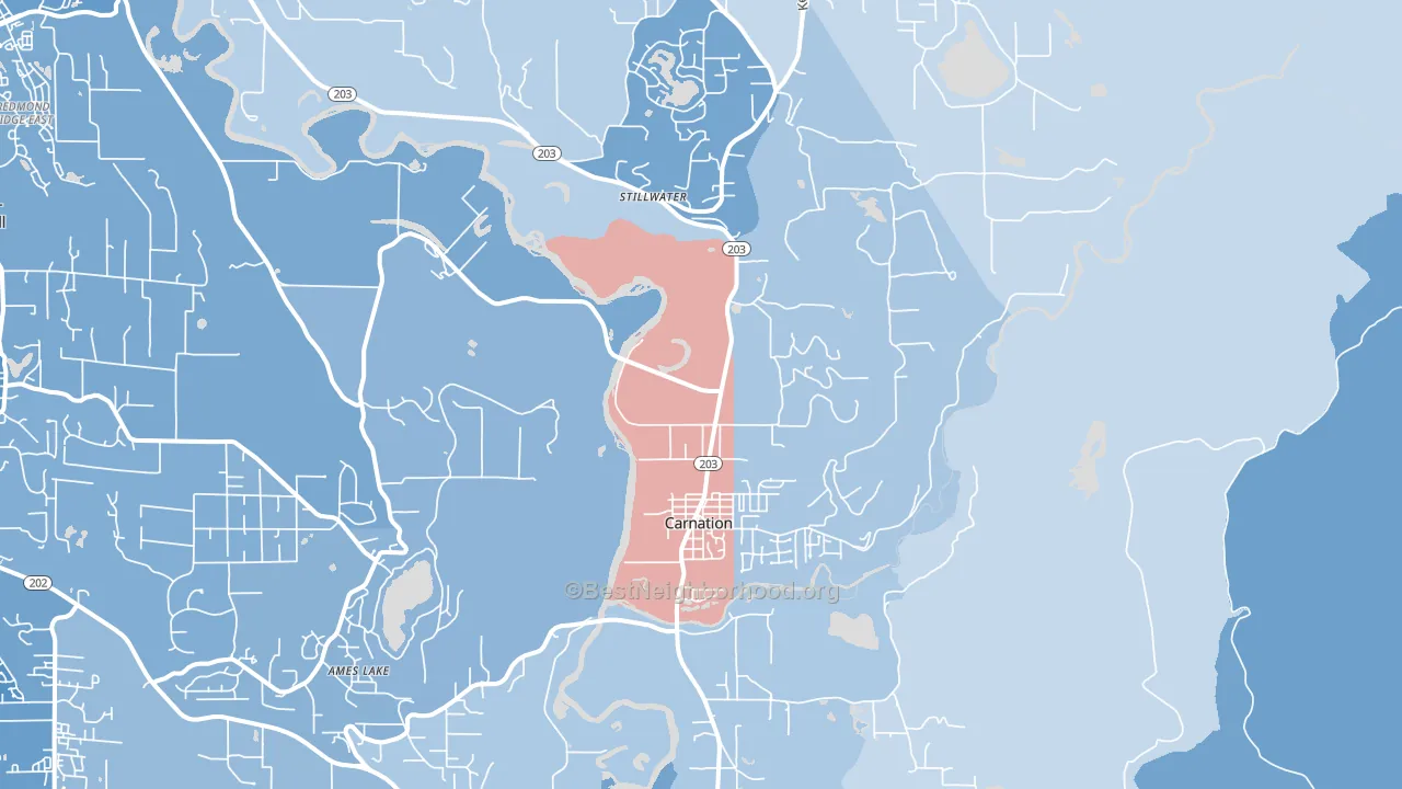 98014, WA block-group political-lean map