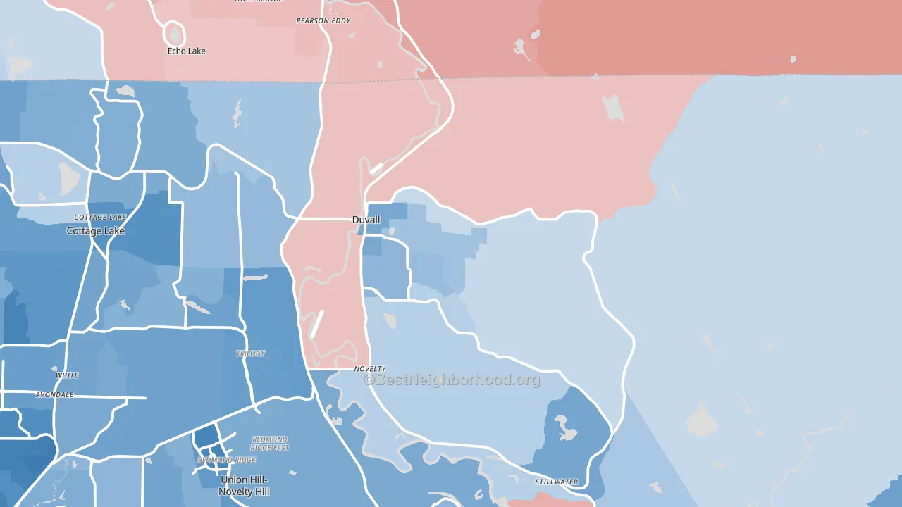 98019, WA block-group political-lean map