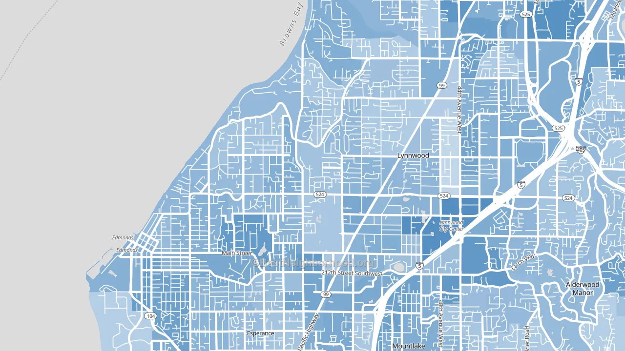98026, WA block-group political-lean map