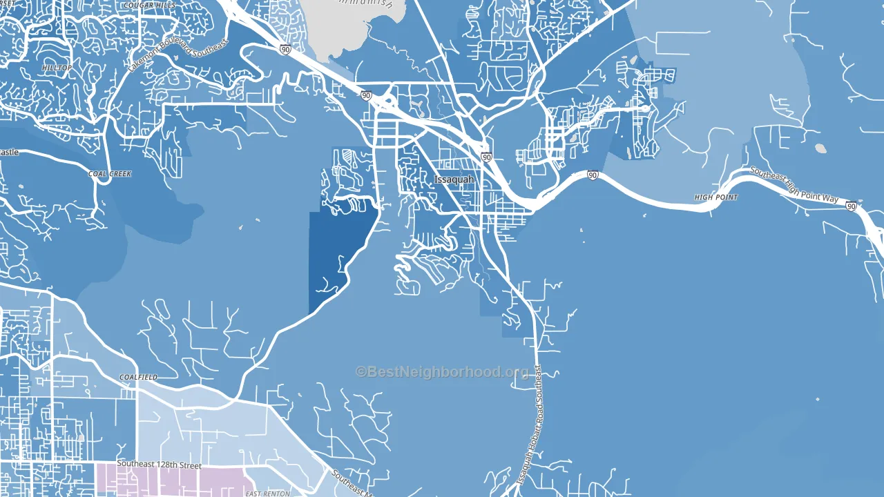 98027, WA block-group political-lean map