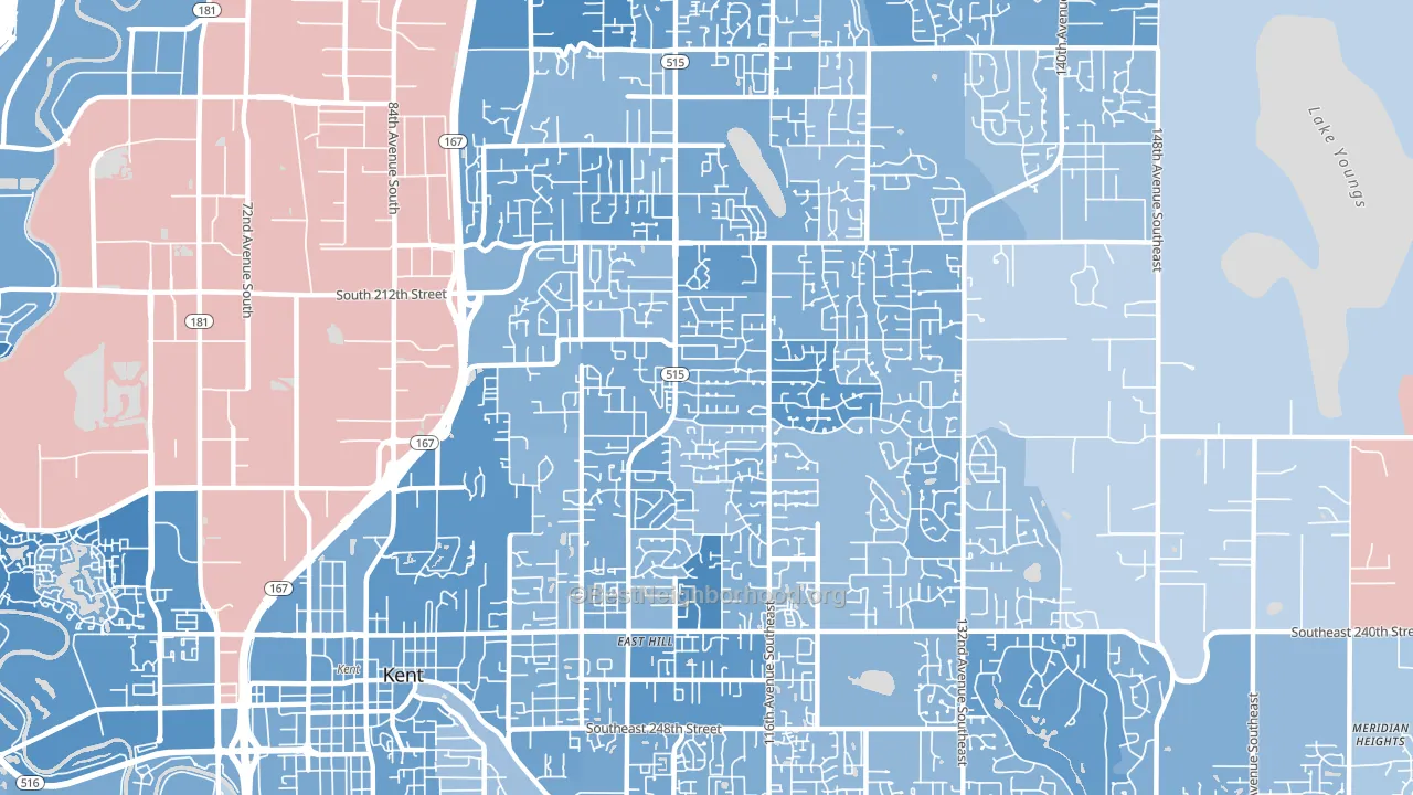 98031, WA block-group political-lean map