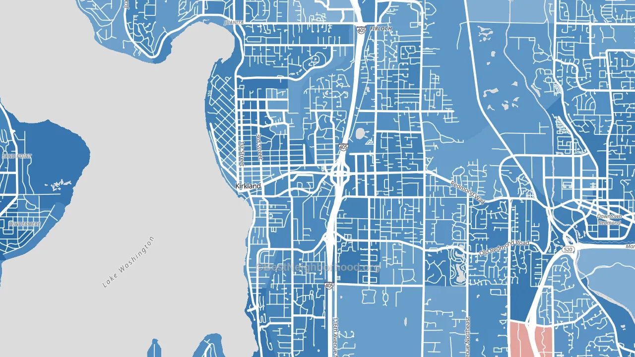98033, WA block-group political-lean map