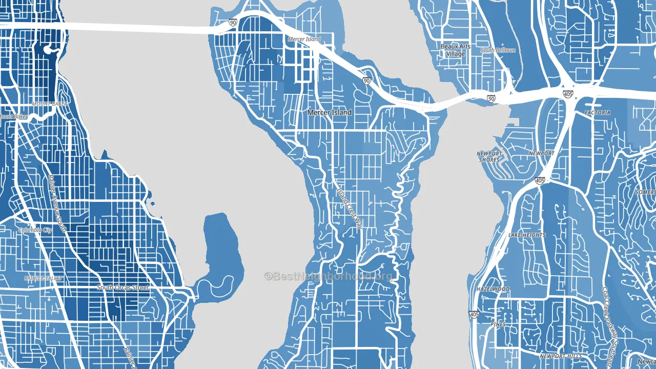 98040, WA block-group political-lean map