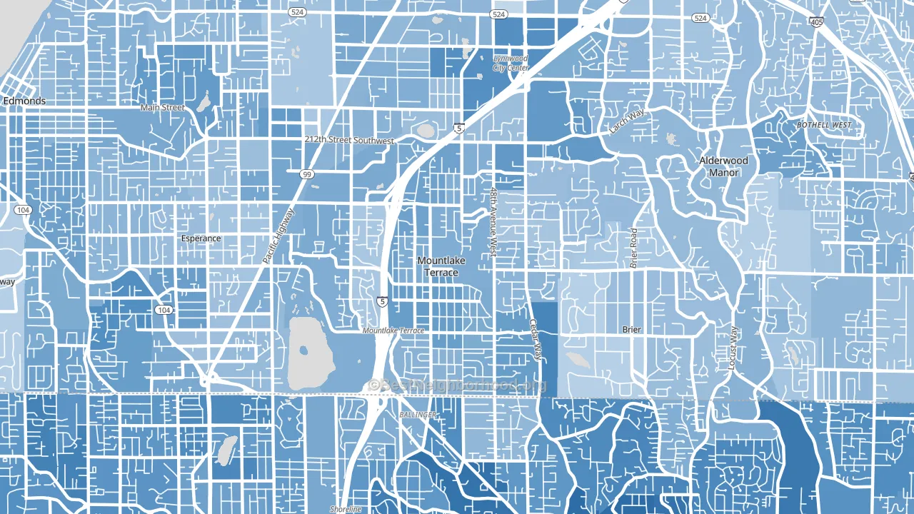 98043, WA block-group political-lean map