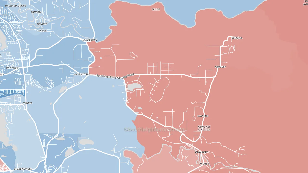 98051, WA block-group political-lean map