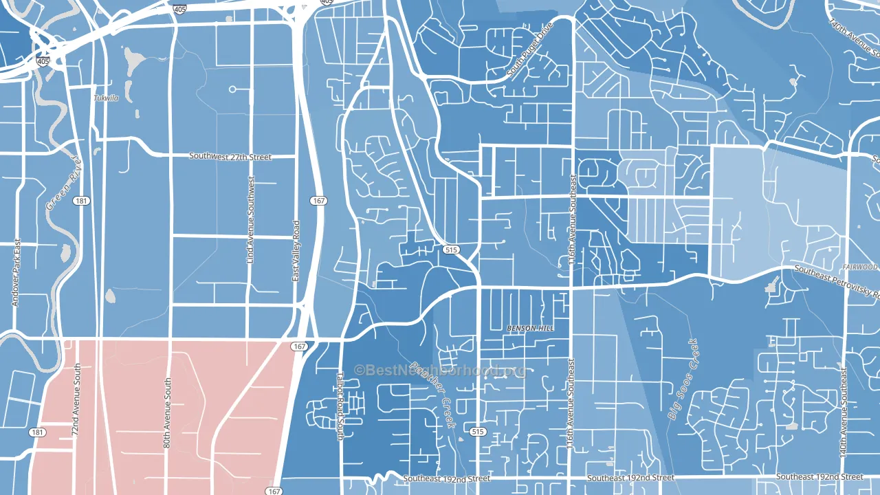 98055, WA block-group political-lean map