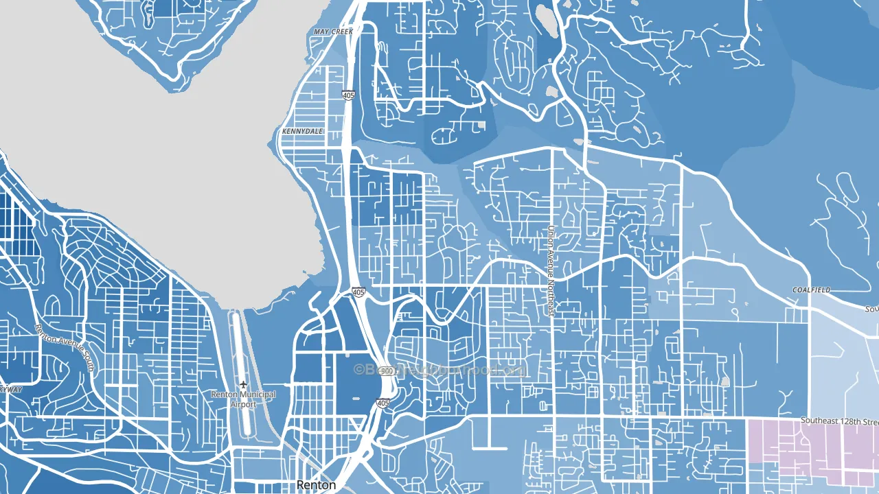 98056, WA block-group political-lean map