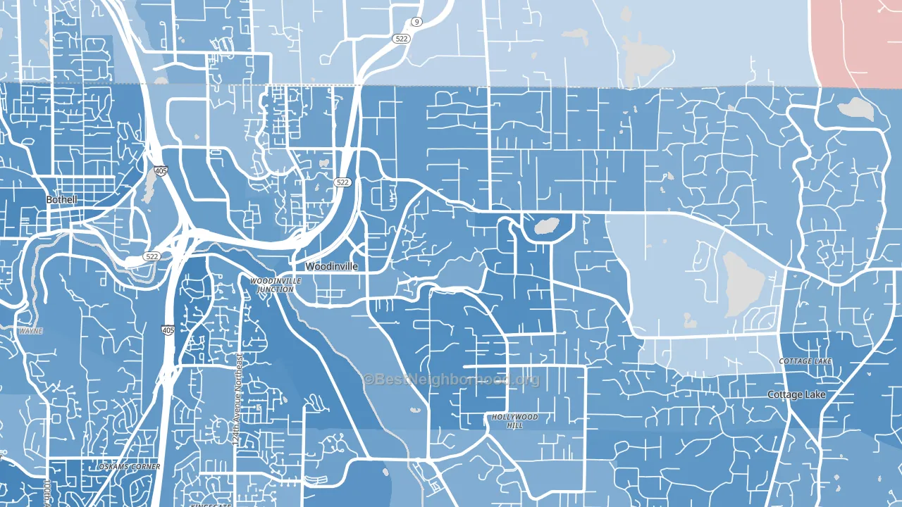 98072, WA block-group political-lean map