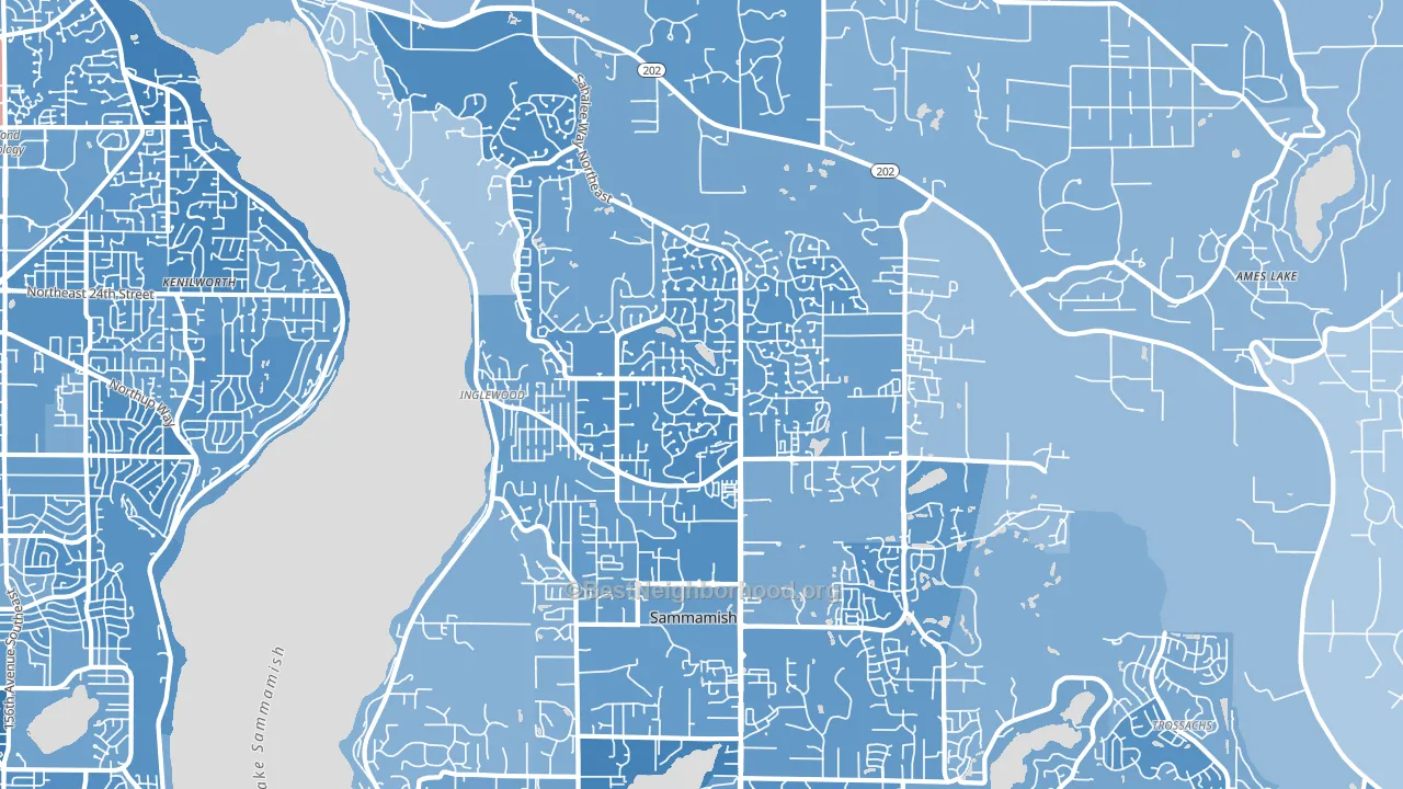 98074, WA block-group political-lean map