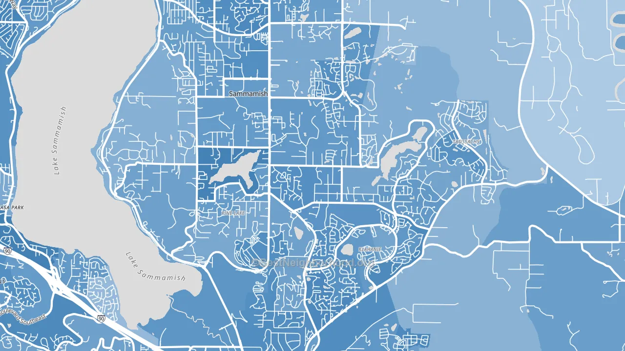 98075, WA block-group political-lean map