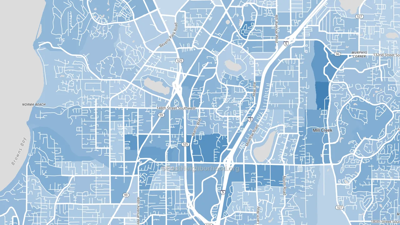 98087, WA block-group political-lean map