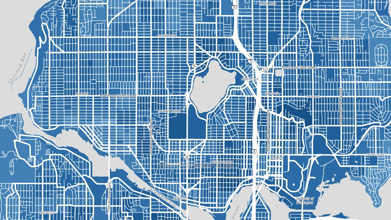 98103, WA block-group political-lean map