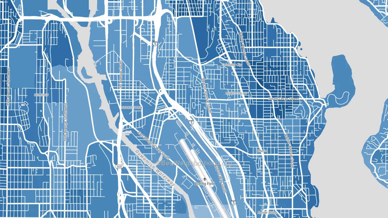 98108, WA block-group political-lean map