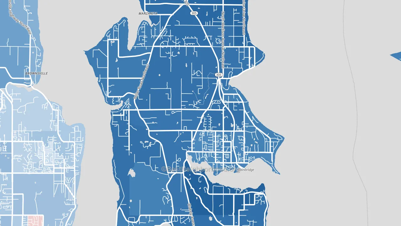 98110, WA block-group political-lean map