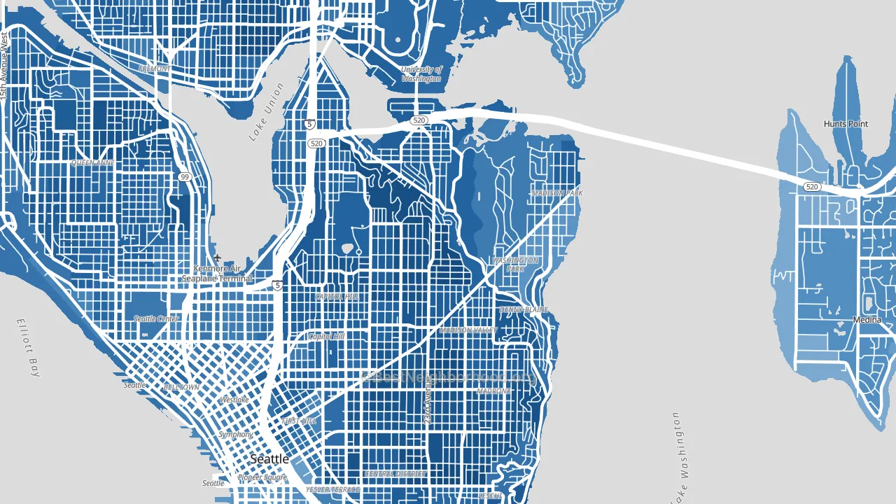 98112, WA block-group political-lean map